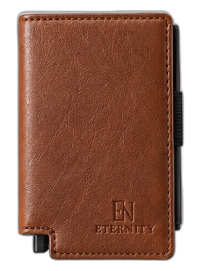 De Pop-up Wallet in Cognac Brown